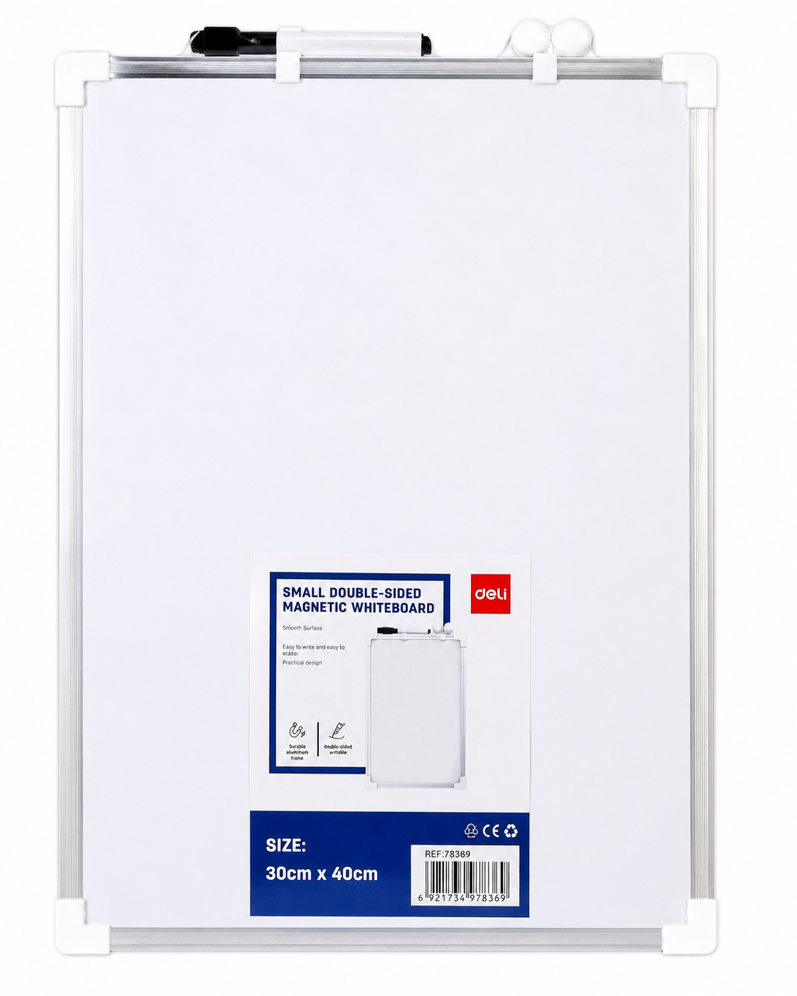 Deli Metal Whiteboard 30×40 cm .