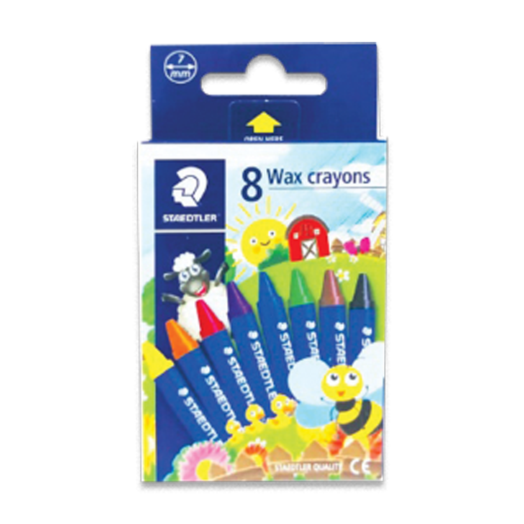 Staedtler short wax crayons set 7mm -multi color