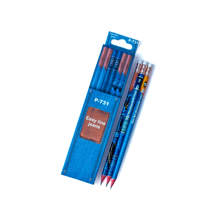 Set of 12 Pencils with eraser EASY LINE