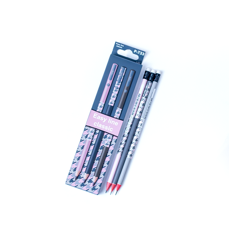 Set of 12 Pencils with eraser EASY LINE