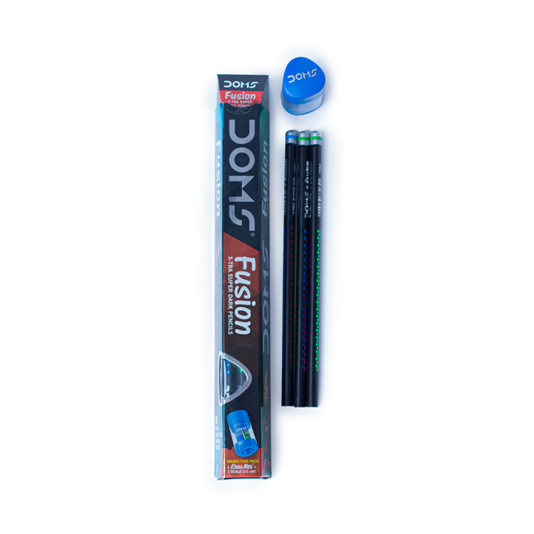 Set of 10 Pencells with one sharpener DOMS FUSION 