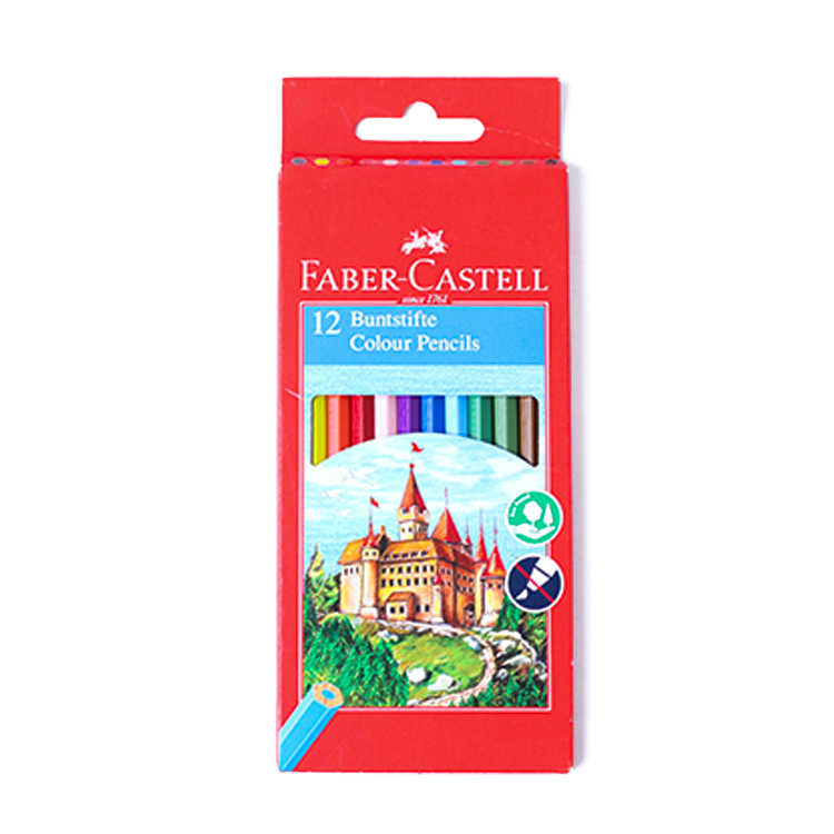 12 Long Colored Pencils Set FC 