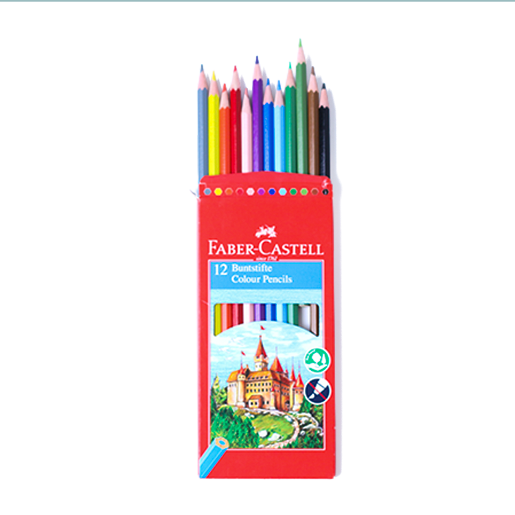 12 Long Colored Pencils Set FC 