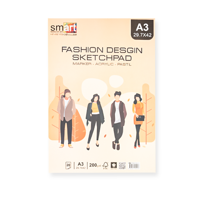 White sketch 200 gm- Fashion Design- Smart- 20 Sheets