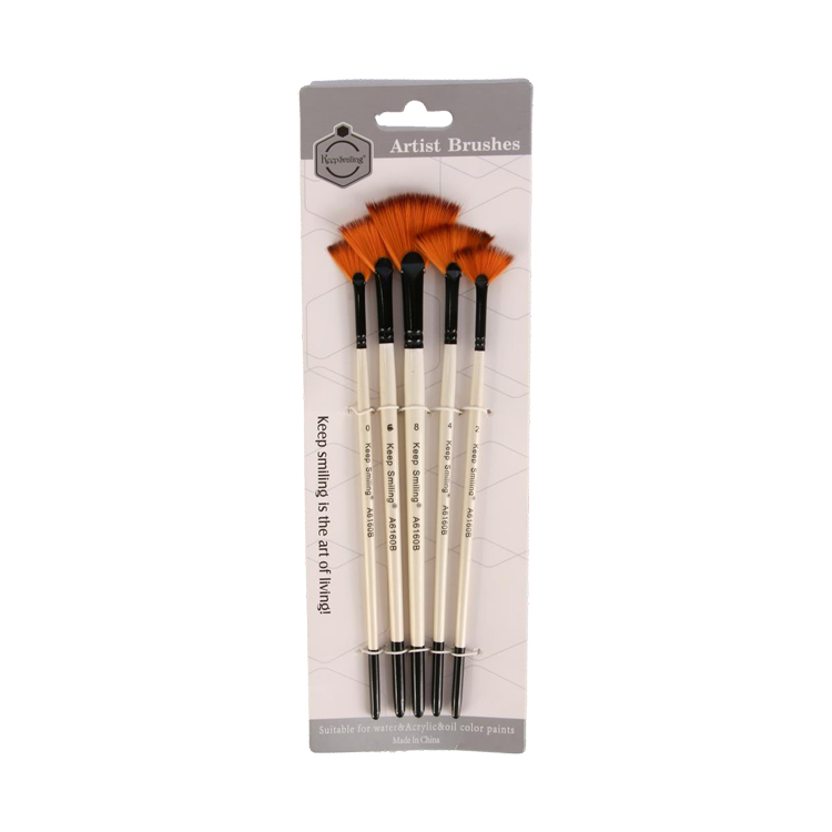 Set of 5 fan brushes different sizes - Keep Smiling