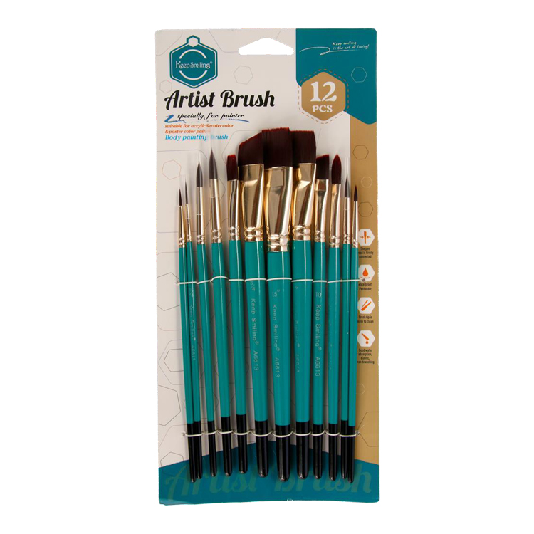 Set of 12 different types of brushes - Keep Smiling