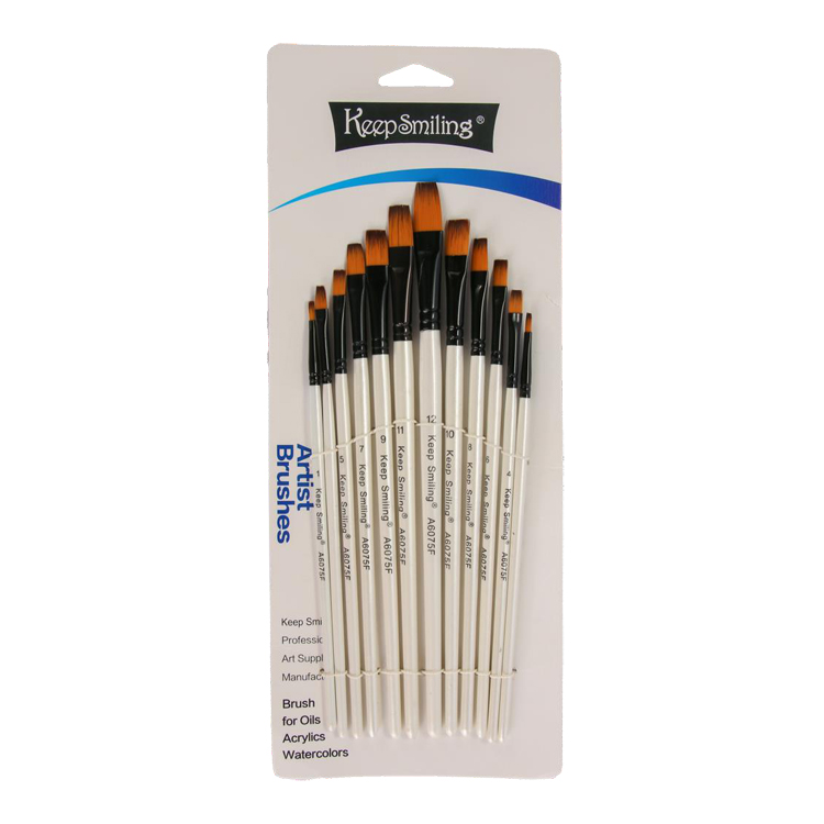 Set of 12 wide brushes different sizes Keep Smiling