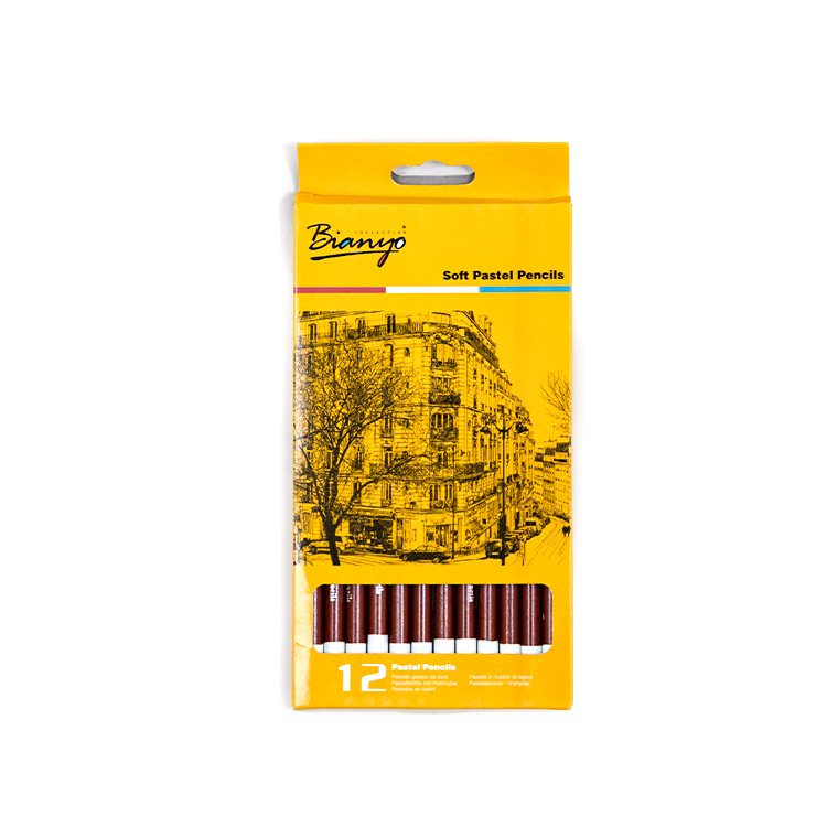 Set of 12 white pastel pencils- Bianyo