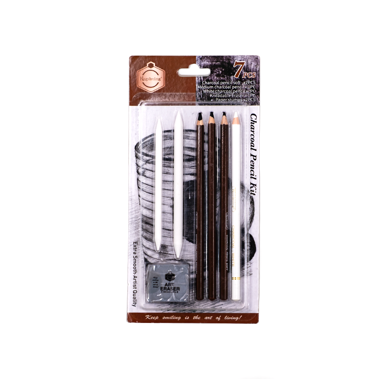 7-piece charcoal drawing tool set- Keep smiling