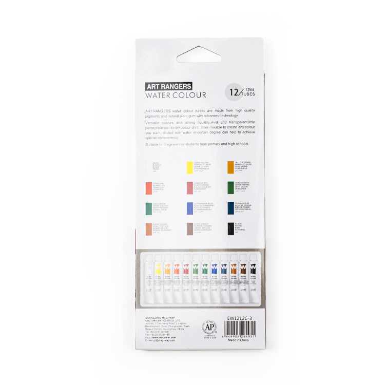 Art Rangers Water color 12 tubes set-12mm