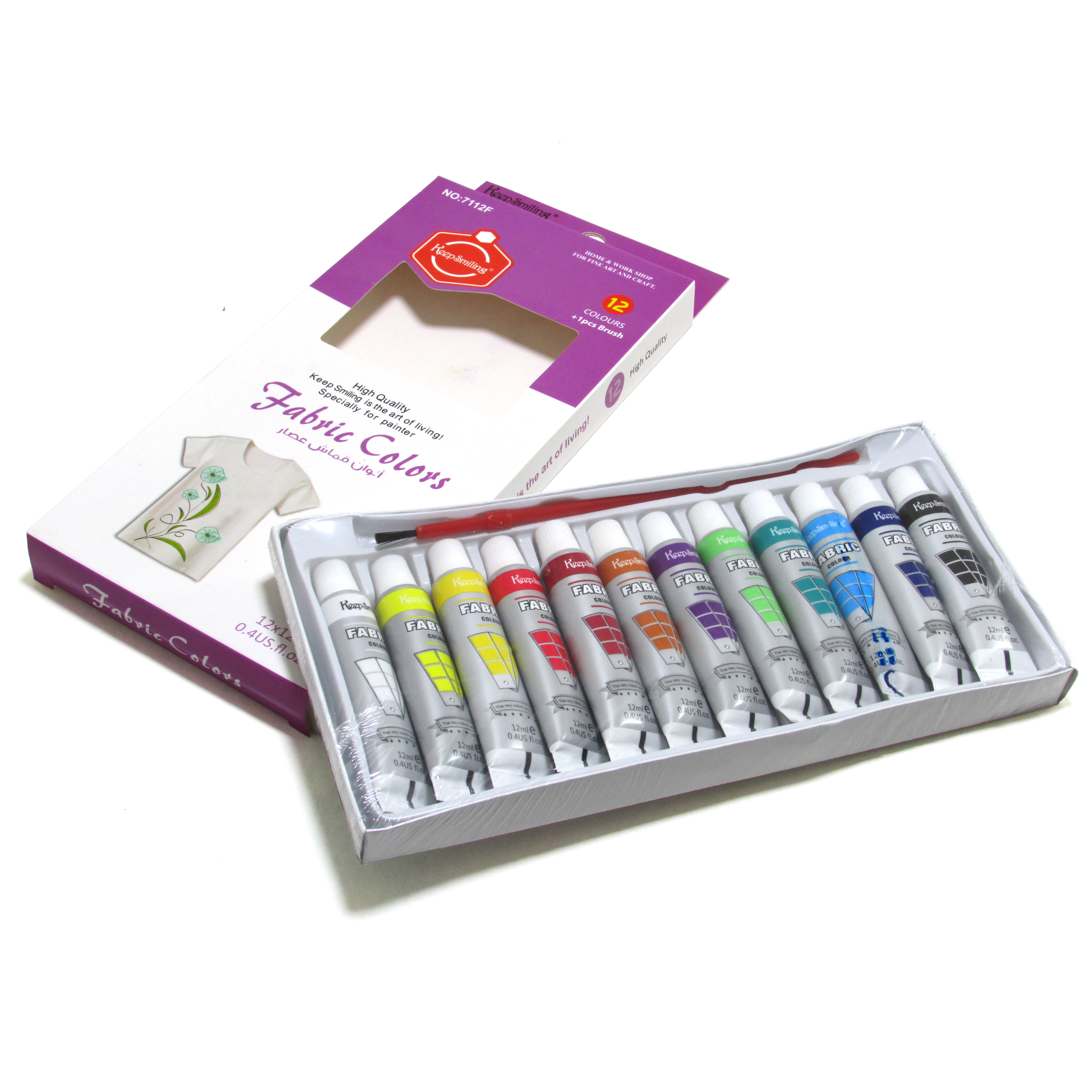 The Keep Smiling Fabric Paint Tubes Set12 colors.
