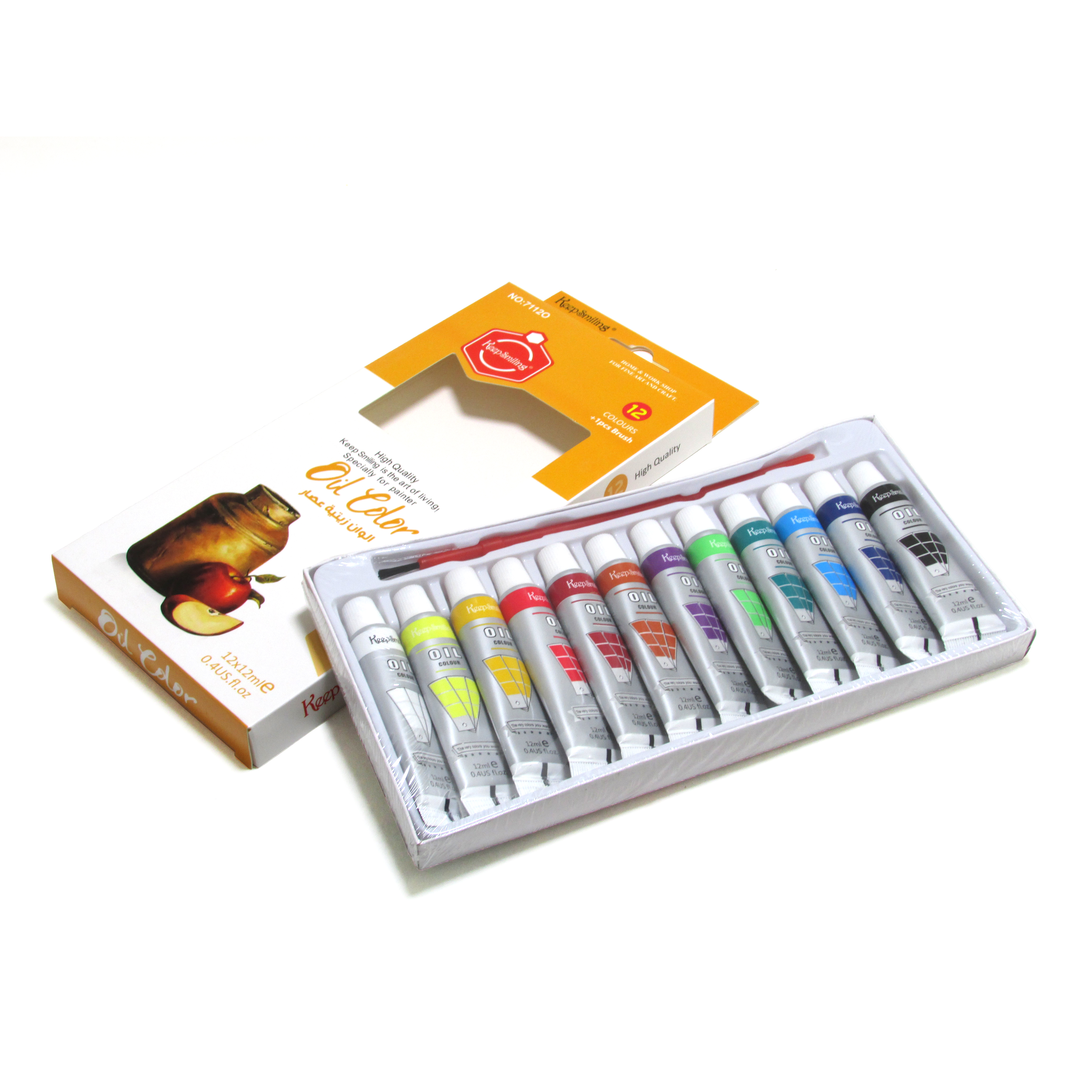 Keep Smiling Oil Paint Tubes Set, 12 ml- 12 colors.