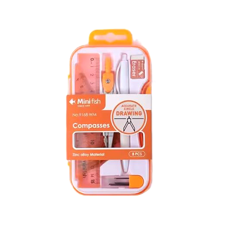 8-Piece Geometry Compass Set - Mini fish NO.9169
